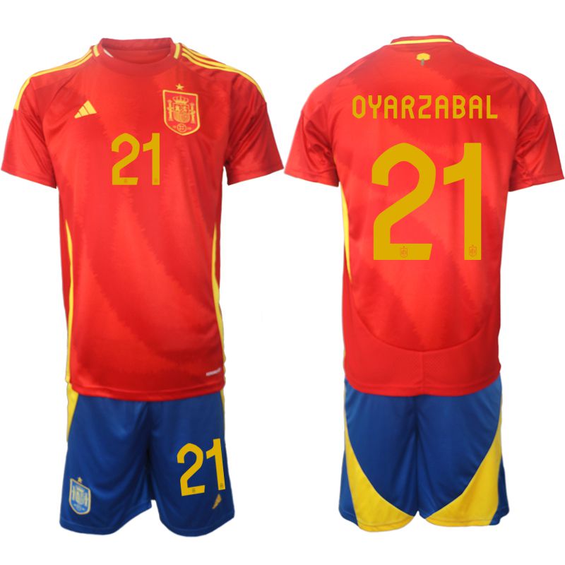 Men 2024-2025 Season Spain home red #21 Soccer Jersey